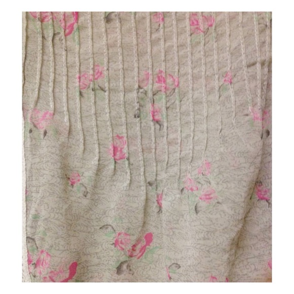 FREE PEOPLE SHEER FLORAL LACE TRIM TOP - Picture 2 of 7